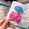 Accessori per capelli 2 pezzi per bambini semplice fiocco in tessuto colorato copricapo a forcina moda dolce ragazza ricamo farfalla clip BB