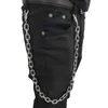 Sleutelhangers mode punk hip-hop trendy lederen riemen taille ketting mannelijke broek portemonnee riem link jeans zilver metalen kleding
