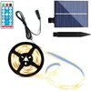 Solar Powered 3/5 m Strip Light Outdoor RGB 2835 Flexibel belysning Ribbon Tape Vattentät LED Strip Backlight Garden Decor