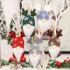 Décorations de Noël poupée naine sans visage accrochée à l'arbre avec 5 pièces ornement pour arbres lits escaliers cheminées