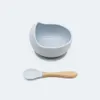 Baby Dinnerware Sets Silicone Bowl Spoon Maternal Infant Feeding Cutlery Suction Cup Complementary Food Drop Proof_xm