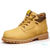 Designer-黄色の猫の革足首の木材カジュアルな土地作業ブーツ防水ボット男性冬の靴大きいサイズ