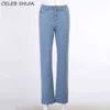Vintage Streetwear Strappato Jeans per le donne blu vita alta gamba dritta pantaloni femminili vestiti femmina y2k foro pantalones mamma donna 211129