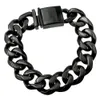 Men Bracelet Bling 316L roestvrij staal Cubaanse kettingbunge sieraden zwarte kleur; kettingbreedte: 9 ~ 16 mm