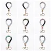 Key Ring Food Grade Silicone Bead Bracelet Party Favor Wooden Beads Wrist Keychain Pendant Prevent Missing Bracelets