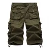 Zomerkwaliteit Heren Lading Shorts Baggy Multi Pocket Casual Workout Military Tactical Cotton Army Groene korte broek 210629