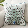 CUSHIONDECORATIVE KULDFULOW Futterfly Peacock Brodery Cushion Cover 45x45cm Floral Country Style Cotton Home Decoration för Livin2545178