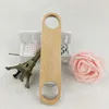 Primary color Wooden Beer Opener Portable stainless steel bottle openers Kitchen Tools 17*4cm Bar supplies 100pcs T2I52098