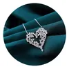 Charm Heart Diamond Hanger 100% Real 925 Sterling Zilveren Bruiloft Hangers Ketting Voor Dames Party Choker Sieraden Gift