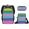 Halloween Rainbow Printed Back To School Students Schoolbag Tie Dye Fashion Kids Boys Grils Backpack Shoulder Bags Polyester Small Satchel Three Piece Suit G94F7D0