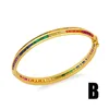 Flola Multicolor Crystal Cuff Bangle Bracelet for Women Adjustable Gold Bangles Cz Rainbow Zirconia Luxury Jewelry Gifts Brtc45 Q0720