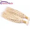 Super Deal 613 Blonde Curly Braiding Hair Extensions in mole a buon mercato a basso costo per capelli umani brasiliani Bulk per trecce No Attack6356263