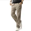 Pantaloni da uomo all'ingrosso-Marca Estate Lino Casual Uomo Solido Sottile Pantaloni da jogging traspiranti Pantaloni sportivi Cotone di lino Taglia grande M-XXXXL Pantaloni dritti