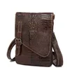 Men Classic Briefcase Genuine Leather Business Office Ipad Bag Lawyer Handbag Portfolio Satchel Alligator Shoulder bag 210809