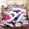 Bedding Sets Colorful Butterfly 3D Digital Printing Cartoon 2/3pc Bedroom Quilt Cover Pillowcase Double Bed Set Sheet