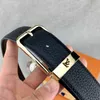 100% Real Cowhide Men's Belt Brass Metal Pin Buckle Classic Brand Belts