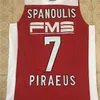 Nikivip Vassilis Spanoulis #7 Olympiacos Olympiakos Euroleague Piraeus Retro Basketball Jersey Men's Stitched Custom Any Number Name Jerseys