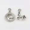 102Pcs Alloy Mix Horse Floating Lobster Clasps Charm Pendants For Jewelry Making Bracelet Necklace DIY Accessories