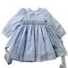 Spädbarn smocked klänning baby flicka smock frocks långa ärmar barn spanska boutique kläder toddler spanien handgjorda smocking klänningar 210615