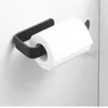 Black Wall Mounted Bathroom Toilet Paper Holder Towel Bar Rack Kitchen Roll Accessories Tissue 210709