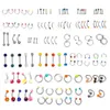 Navel Bell Button Rings Jewelrywholesale Promotion 110Pcs Mixed Models/Colors Body Jewelry Set Resin Eyebrow Navel Belly Lip Tongue Nose Piercing Bar