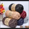 Clothing Fabric Apparel Drop Delivery 2021 100G/Ball Silk Cotton Crochet Needlework Thick Wool Thread Yarn For Hand Knitting Scarf Sweater Ec