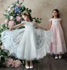Vestido de tutú a la moda para niños, vestido de princesa para niña con flores para fiesta de boda, vestido de baile de alta calidad