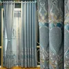 Luksusowa Chenille Curtain Chiński Blackout Hollow Haftowane okno Zatoki Zakończoną kurtynę do żywej jadalni Sypialnia Custom 210913