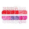 Nail Art Decorations Sweet Love Hart Glitter Flakes Red Lips Pailletten voor 2021 Valentine Franse Poolse manicure accessoires