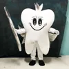 Halloween vit tand maskot kostym högkvalitativa tecknade tänder tema karaktär karneval unisex vuxna storlek jul födelsedagsfest utomhus outfit