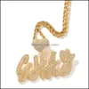 Hip Hop Iced Out Gioielli Cuban Link Diamante Lettera Collana personalizzata Donne Drop Delivery 2021 Collane con ciondolo Pendenti Ahsag