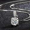 26 Style Sparkling Luxury Jewelry Lover Pendant 925 Sterling Silver Top Sell Round Cut White Topaz CZ Diamond Gemstones Eternity Women Wedding Clavicle Necklace