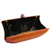 Orange Kristall-Clutch, Abend-Clutch für Damen, Party, Kristall-Abendtaschen und Box-Clutch, Schwarz/Grün/Lila/Grau/Gold 210901