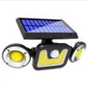 Inteligentne kontrolowanie oświetlenia ogrodowego Czujnik Motion LED LED Outdoor Solar Power Light z regulowanymi głowicami wodoodpornymi zielonej energii elektryki bezpieczeństwa lampy ścienne