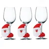 Decoração de vidro de vinho de Natal Feliz Ano Novo Papai Noel Snowman Moose Party Bar Table Decorações JJD11179