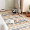Mattor och mattor för vardagsrum Retro bomullslinne anti-slip sovrumsgolv mattan matta Rug Boho för hem Hallway Dekoration 210928