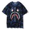 New A Bathing Ape Color Camo Shark Tee Round Neck T-shirt