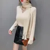 Z długim rękawem Bezpłatny Szalik V-Neck Zimowy Welor Bluzka Koszula Topy Kobiety Bluzka Kobiety Blusas Mujer De Moda Damskie Odzież D947 210426