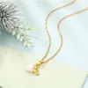 Hanger kettingen sieraden echte creatieve olifant witte fritillaria clavicle titanium stalen trui eenvoudige dieren ketting voor vrouwen choker