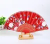 Portable Ladies Folding Hand held Fans Wedding Party Favor Silk Cloth Floral Dance Show Props Fan Japanese style