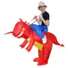Half Body Inflatable Trex Costume Adult Kids Riding on Dinosaur Halloween Christmas Party Fancy Dress Cosplay Blow Up Costumes Q0910