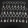 26 stks / partij Alle script alfabet A-Z sleutelhanger roestvrijstalen brief eerste sleutelheren sieraden voor mannen vrouwen