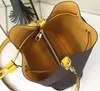 Damen Handtasche Handtaschen Klassische Tasche Blume Braun Original Seriennummer Hochwertige Brieftasche Große Einkaufstaschen Schulter Kordelzug LQM23