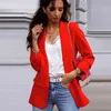 Autumn and Winter Women's Long Sleeve Small Suit blazers OL Elegant coats Slim Jacket Office Lady womens black blazer 210508