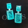 OEVAS 100% 925 стерлингового серебра Paraiba Tourmaline Gemstone Drop Серьги для женщин Игристые вовлеченные вечеринки Прекрасные украшения подарки