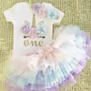 Toddler Baby Girl It039s My First 1st Birthday Tulle Tutu Dress Outfits Summer Unicorn Party Infant Clothing Little Baby Clothe5720883