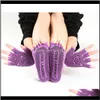 Fashion Lady Home Fitness Yoga Sock Sile Anti Slip Full Toe Toeless Gloves Set for Women MH8VO Sports LSXVG7133215