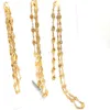 Mode DIY stempel kettingen sieraden 24 k gele effen fijne gouden kettingen hangers gratis doos 27 inch 31 "35" groothandel