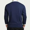 Ny sommarfjäder Män Casual V-Neck Cardigan Tröjor Solid 100% Bomull Fit Långärmad Knitwear Business Casual Y0907