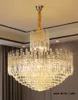 Lightelier de cristal americano LED LUZ BIG MODERN CHANDELIERS LUZES DE FETO DE FETO HOTEL VILLA HOME ILUMINAￇￃO INTERIOR 3 DIMM￁VEL DIMM￁VEL DE 60CM 80CM 100CM 120CM